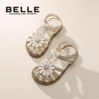 百亿补贴：BeLLE 百丽 女童包头凉鞋2024新款软底甜美百搭宝宝公主鞋