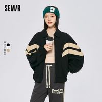 百亿补贴：Semir 森马 外套女设计感oversize潮酷个性秋新款时尚拼色夹克运动风