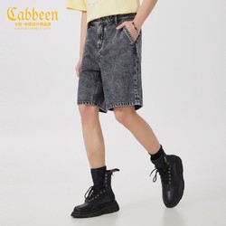 Cabbeen 卡宾 男装潮流牛仔短裤夏季款宽松直筒裤潮流街头Y