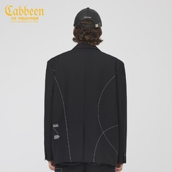 Cabbeen 卡宾 男装休闲西服字母绣花宽松外套时尚青年