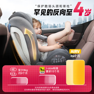 路途乐（lutule）儿童座椅0-12岁汽车用宝宝座椅车载坐椅可坐可躺360°旋转 Airv经典款-摩洛蓝
