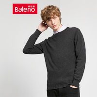 Baleno 班尼路 冬季圆领针织衫男休闲舒适潮流套头毛衫男士