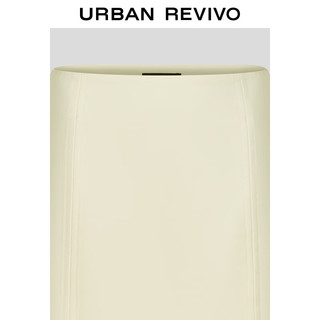URBAN REVIVO 女士法式休闲通勤纯色短款半裙 UWG540056 米白 XXS