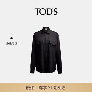 TOD'S2024春夏女士羊毛长袖衬衫休闲女装 黑色 36