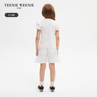Teenie Weenie Kids小熊童装女童24年夏季创意感可爱印花短袖T恤 象牙白 150cm
