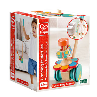 Hape推推乐 儿童学步玩具拖拉单杆木头可拆卸1-3周岁男女小孩 E0341 花园推推乐