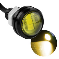 鹿途高亮LED鹰眼灯日行汽车改装 倒车照地边灯防水装饰灯 12V黄光