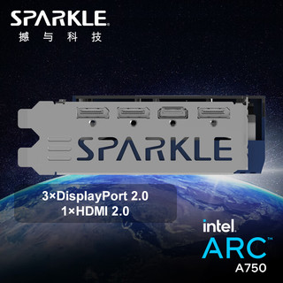 SPARKLE 撼与科技 兽人系列游戏显卡 Intel Arc A750 ORC OC超频双槽双风扇 8GD6