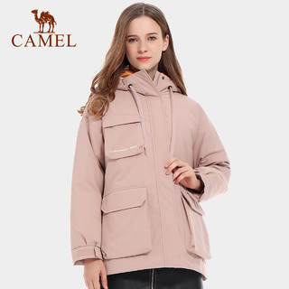 CAMEL 骆驼 户外羽绒服女保暖连帽派克工装风羽绒服休闲外套时尚潮牌