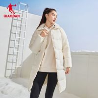 QIAODAN 乔丹 羽绒服女2023冬季保暖防风抗寒中长款羽绒服运动外套