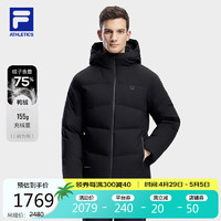 FILA 斐乐 官方男士羽绒服2023冬基础健身篮球运动连帽上衣