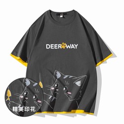 Deerway 德尔惠 运动T恤男2024年夏季男士纯棉圆领时尚百搭短袖上衣半袖男