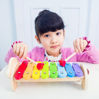 木马智慧五一儿童玩具实木桌游乐感启蒙感知早教机启智手敲打乐器