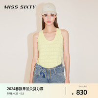 MISS SIXTY2024春季毛织背心女U型领无袖套头内搭外穿辣妹风 黄色 M