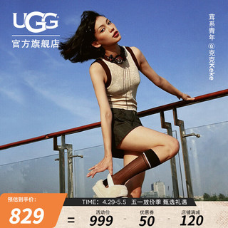 UGG 春季女士时尚休闲舒适厚底弹力束带露趾茸茸凉鞋 1120876 NAT  自然白色 37 NAT | 自然白色