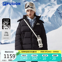 FILA 斐乐 FUSION 斐乐潮牌羽绒服女2023冬季时尚宽松保暖连帽上衣