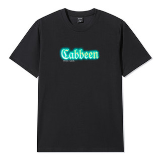 卡宾（CABBEEN）【凉感】索罗那短袖T恤男2024夏季渐变LOGO印花潮牌纯色 煤黑色01 54
