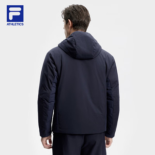 FILA 斐乐男士棉服2024春基础简约运动休闲连帽外套 RD宝蓝-NV 190/108A/XXXL