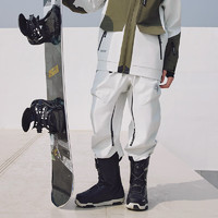 探路者（TOREAD）滑雪裤户外男女通款二合一分体滑雪服保暖套装 米白滑雪裤 L