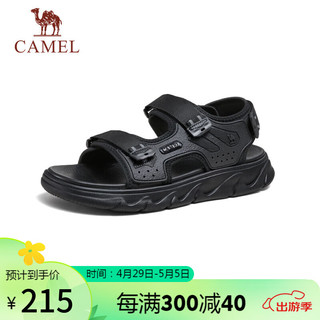 CAMEL 骆驼 男士潮流运动休闲厚底透气凉鞋子 G14M547631 黑色 41