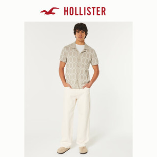 HOLLISTER24春夏美式修身短袖柔软针织衬衫 男 358291-1 棕褐色图案 XXL (185/124A)