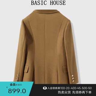 百家好（Basic House）羊毛气质西装外套秋冬小众设计感长袖西服B0623B50342 米白 S（85-105斤）