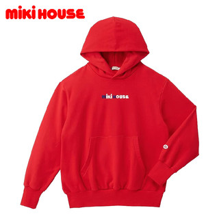 MIKIHOUSE卫衣连帽外套加绒全棉套头上衣成人 红色Ｓ（155-165cm）
