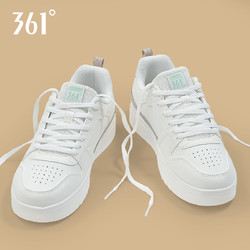 361° 板鞋女鞋运动鞋2024夏季新款透气皮面休闲鞋小白鞋学生鞋子女