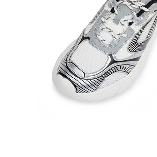 思加图秋季太空旅人老爹鞋运动休闲鞋厚底透气男鞋E1F02CM3 机能银黑 39