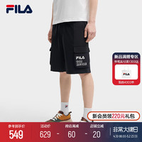 FILA 斐乐 官方男士梭织五分裤2024夏季新款时尚休闲机能潮流工装裤