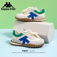 Kappa 卡帕 Kids卡帕童鞋儿童运动鞋男女童厚底春轻便百搭中大童亲子鞋 006C绿/兰|网面鞋|
