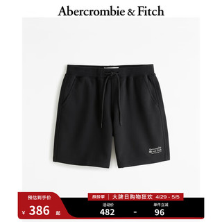 ABERCROMBIE & FITCH男装 24春夏 时尚复古Logo 款抓绒短裤 KI128-4090 黑色 XXL (185/104A)