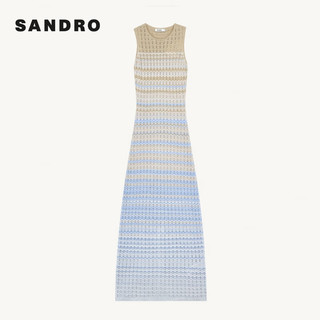 SANDRO2024春夏女装丁达尔渐变设计无袖针织连衣裙SFPRO03785 D272/多色 34