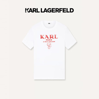 Karl Lagerfeld卡尔拉格斐2024夏季KARL印花短袖T恤老佛爷 本白 54