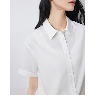 初语设计感翻袖polo领衬衫女2024夏季短袖t恤小众上衣开衫 米白色 XL