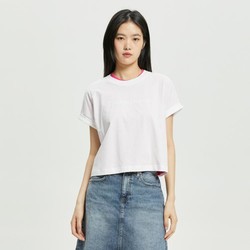 卡尔文·克莱恩 Calvin Klein CK Jeans夏季女士时尚光泽印花透气棉质舒适宽松短袖T恤ZW01735