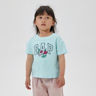 Gap 盖璞 女幼童夏LOGO短袖T恤536554儿童装运动可爱上衣