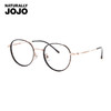 NATURALLY JOJO 圆形眼镜架女款β钛合金镜腿可配近视度数眼镜框5028 C3-黑金色