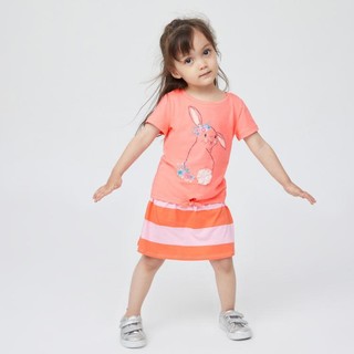 Gap女幼童纯棉3D洋气宽松短袖T恤833423夏季款儿童装打底衫潮