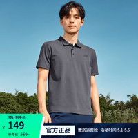 SKECHERS 斯凯奇 POLO衫针织短袖24春夏新款GODRI速干透气翻领运动T恤P223M126 奥德赛灰