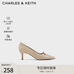 CHARLES & KEITH CHARLES&KEITH24春法式简约尖头细跟高跟鞋单鞋CK1-61720174 Beige米色 37