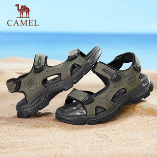 骆驼（CAMEL）男士户外轻透增高休闲沙滩凉鞋 G14M307636 浅绿 41