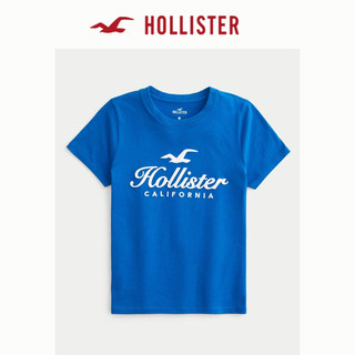 HOLLISTER24春夏美式风棉质宽松图案短袖T恤 女 KI357-3244 蓝色 M (165/92A)