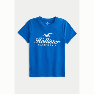 HOLLISTER24春夏美式风棉质宽松图案短袖T恤 女 KI357-3244 蓝色 M (165/92A)