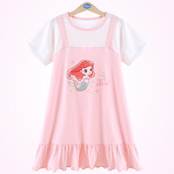 Disney 迪士尼 女童夏季薄款睡裙白雪公主家居服  SP98347粉色 110cm