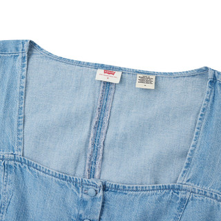 Levi's李维斯24夏季女士复古时尚方领牛仔短上衣 牛仔蓝 A7332-0004 XS