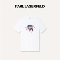Karl Lagerfeld卡尔拉格斐2024夏季logo刺绣短袖T恤老佛爷 本白 52