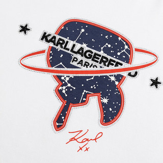 Karl Lagerfeld卡尔拉格斐2024夏季logo刺绣短袖T恤老佛爷 本白 52