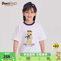 Paw in Paw PawinPaw卡通小熊童装2024年夏新男女童印花短袖T恤 Ivory象牙色/39 150