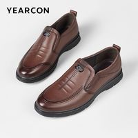 百亿补贴：YEARCON 意尔康 男士休闲套脚商务一脚蹬耐磨牛皮中年男鞋舒适爸爸轻便皮鞋